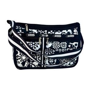 LeSportsac Black White Crossbody satchel Preowned